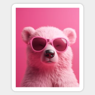 Pink Bear with Sunglasses Sticker